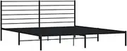 vidaXL Black King Size Bed Frame - Elegant Design with Robust Metal Construction, Headboard, Extra Under-Bed Storage