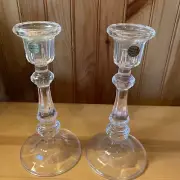 Set Of 2 Vtg Candlestick Monceaux by CRISTAL D'ARQUES France Lead Crystal NIB