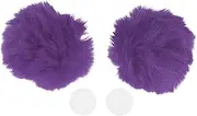 X AUTOHAUX Motorcycle Helmet Accessories Decoration Round Bear Ears for Motorcycle Bicycle Skiing Helmets Deep Purple Plush Sticker 1 Set