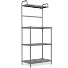 Gray 4-Tier Kitchen Storage Shelf Rack Microwave Cart Kitchen Cart