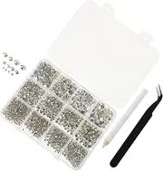 VALICLUD 1 Set Compartment Acrylic Flatback Rhinestones for Nail Art Colorful DIY Nail Gems and Beads Easy Application Accessories for Home and Salon Use