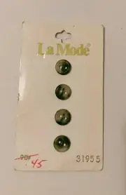 VTG La Mode 31955 Carded 3/8 Inch Washable Buttons Made in Japan Unused