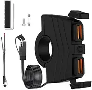 Motorcycle Phone Charger,Motorcycle USB Fast Charger | 3.0 Fast Charging Waterproof Adapter for Electronic Dogs Handlebar Tank Fork