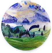 Aeisage Small Mirror Girls Pretty Pocket Mirror Kawaii Makeup Mirror Green Compact Mirror for Kids Erich Heckel Art Deco
