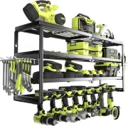 Cordless Drill Hanger with Charging Station Shelf - 32 Inch Tool Storage Rack