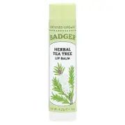 Badger, Herbal Lip Balm, Tea Tree, 0.15 oz (4.2 g)