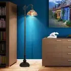 Dragonfly Floor Lamp Tiffany Style Bridge Reading Bedside Stained Glass Lighting