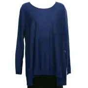 EILEEN FISHER Blue Bonnet Fine Tencel Alpaca Wool A-line Sweater PS