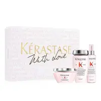 在飛比找PChome24h購物優惠-Kerastase 巴黎卡詩 粉漾芯生豐養禮盒(髮浴+髮膜+