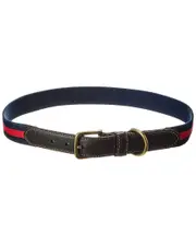J.McLaughlin Bryan Stripe Canvas & Leather Belt