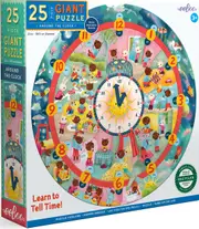 eeBoo - Around the Clock Giant Round Puzzle 25pc