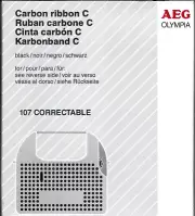 AEG Olympia Single-Strike Carbon Ribbon C Black 107 Correctable – NEW IN BOX