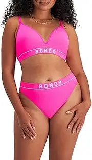 [Bonds] Women's Underwear Retro Rib Hi Bikini Brief, Pink Friday, 8