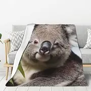 Flannel Throw Blanket, Koala Bear Blankets for Couch Washable Lightweight Blanket for Bed Soft Fleece Blanket 80"x60" Air Conditioning Blanket Warm Plush Blankets for All Season