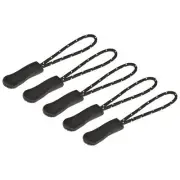 60pcs Zipper Pulls Pull Head Handle Tab Tag Cord Extender Black White