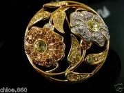 SIGNED SWAROVSKI HARMONY FLOWER PIN ~ BROOCH RETIRED RARE NEW WITH TAGS