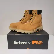Mens Timberland Pro Sawhorse 6" Safety Boots Shoes Composite Toe Wheat SZ 9 NEW!