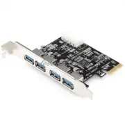 USB 3.0 4 Port PCI Express Card PC Karte Computer Controller Hub PCIe Adapter L