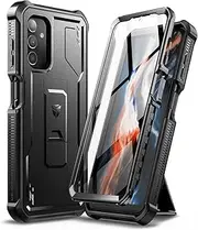 [Dexnor] for Samsung Galaxy A13 Case Built-in Screen Protector and Kickstand 360 Full Body Heavy Duty Military Grade Protection Shockproof Protective Cover for Samsung Galaxy A13 - Black