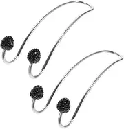 Gatuida Rhinestone Design Car Seat Back Hangers Double Hanger for Car 2pcs Stainless Steel Hooks