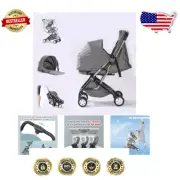 Travel-Friendly Lightweight Stroller with Sleeping Basket & Easy Fold Mechanism