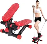 Mini Stepper, Portable Fitness Stair Stepper Adjustable Fitness Exercise Machine with Resistance Bands & Display