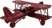 Sewroro Vintage Iron Airplane Model Retro Biplane Metal Figurine for Home Office Room Decor Durable Craftsmanship Educational Aviation Collectible