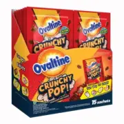 Ovaltine Crunchy Pop Chocolate Malt Flakes Sweets Calcium 15 SACHETS x 8g NEW