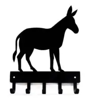 Mule Key Rack & Leash Holder with 5 Hooks - Made in USA