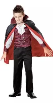 New Boys Vampire Size S 4-6 Halloween Shirt Cape Pants Dracula 3-piece Costume