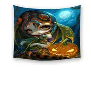 Halloween Dragonling Scary Pumpkin and Dragon Fairy Tapestry