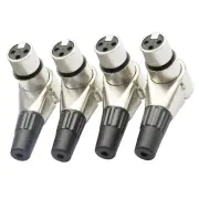 Pack of 4 Adjustable Right Angle 3 Pin XLR Female Connector Positions Adapter