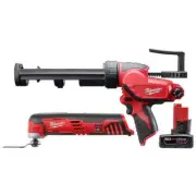 Milwaukee Oscillating Multi-Tool + Caulk/Adhesive Gun 12V Cordless + 6Ah Battery