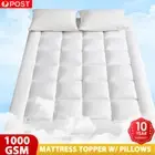 Extra Thick Mattress Topper Mattress Protector Cooling Mattress Pad w/ Pillows