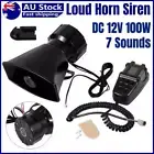 7 Sound Loud Car Warning Alarm Police Fire Siren Speaker System Horn PA with MIC