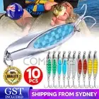 10PCS Fishing Lures Metal Jig Slug Bream Flathead Salmon Mackerel Tailor Herring