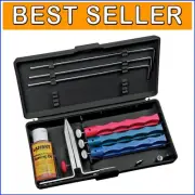 Expert 3-Stone Knife Sharpening System with Easy Clamp - Ideal for All Knives