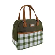 Sachi Insulated Cali Lunch Bag Gingham - Olive Green