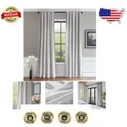 Luxurious Light Gray Velvet Curtains 96" Long Room Darkening Drapes - 2 Panels
