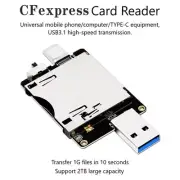 USB 3.0 Type A/USB3.1 Type C 10Gbps to CFexpress Card Type B Reader Adapter
