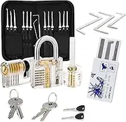 Lock Picking Kit, 33 Pcs Lockpicking Set, Professional Lock Pick Set, Transparent Practice Lock Picking Set for Beginners and Locksmith Training Lockpicking Practice Set