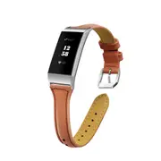 Leather Strap Watch Band for Fitbit charge 3 BROWN COLOR