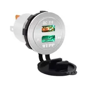Universal Usb Adapter Car Dual Port Usb Charger Aluminum Alloy 2 Port 5V 2.4A Ip66(Green Light)