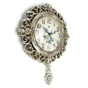 NEW Bernice Pendulum Wall Clock, Silver, 42cm