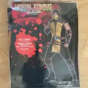 Scorpion Mortal Kombat Costume Adult with mask and arm bands New