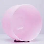 10 Inch C Note Root Chakra Pink Crystal Singing Bowl, Colored Frosted Quartz Sound Bowl with Rubber Mallet and O-ring(432Hz)