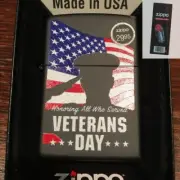 Zippo 218 Soldier Veterans Day US American Flag Lighter + FLINT PACK