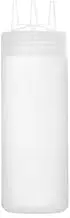 Dispensing Bottles Ketchup Squeeze Bottle Plastic Condiment Squeeze Squirt Bottles3 Hole Dispensing Bottles Container(White)
