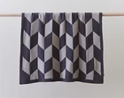 Cotton Knit Baby Blanket Billie Girls Boys Grey Cot Crib Pram Newborn Wrap