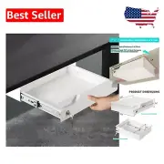 Secure White Under Desk Drawer - 16 Inch Lockable Pull-Out Organizer for Offices